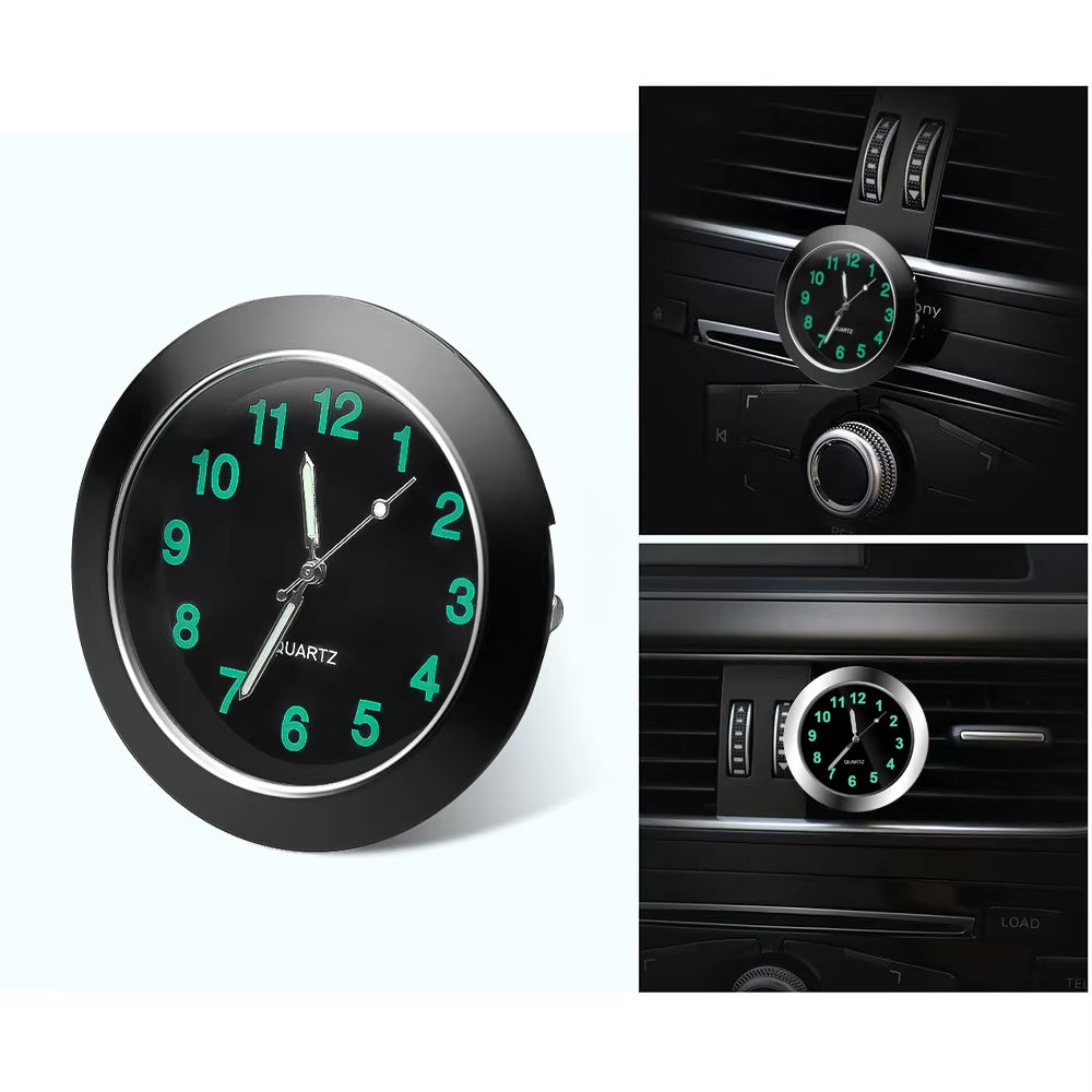 Luminous Mini Car Clock - Stylish Stick-On Digital Watch for Auto Decor (40mm & 43mm)