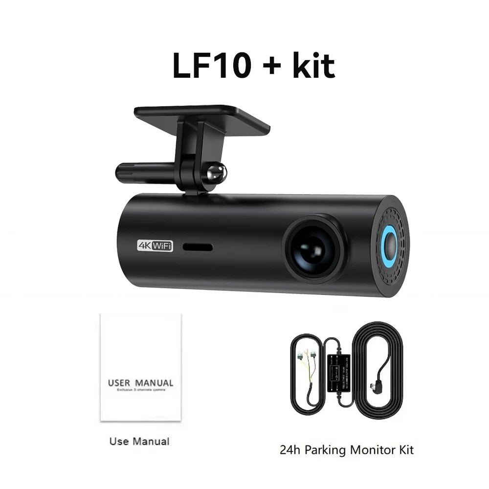 LF10 4K Front Dashcam with Loop Recording & Auto Overwrite - High-Quality Car Video Recorder with Time Overprint Playback