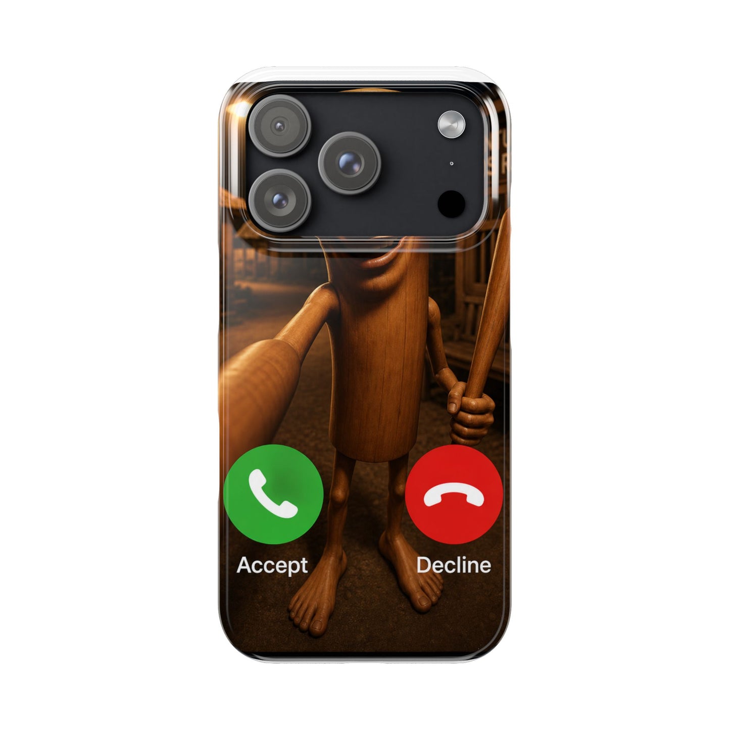 Tung Tung Tung Sahur Incoming Call Phone Case | Funny Brain Rot Meme iPhone Case | Italian Brainrot Merch | Gen Z Gift
