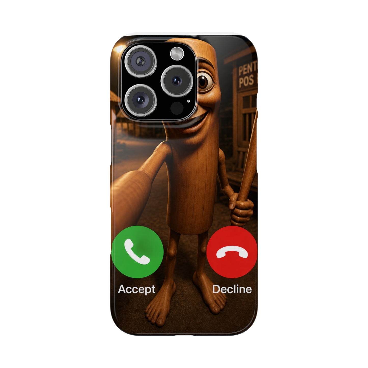 Tung Tung Tung Sahur Incoming Call Phone Case | Funny Brain Rot Meme iPhone Case | Italian Brainrot Merch | Gen Z Gift