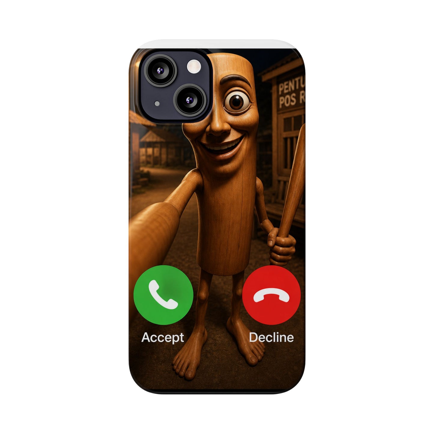 Tung Tung Tung Sahur Incoming Call Phone Case | Funny Brain Rot Meme iPhone Case | Italian Brainrot Merch | Gen Z Gift
