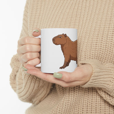 Capybara Ceramic Mug — Cute Brown Capybara Illustration Coffee Cup (11oz, 15oz)