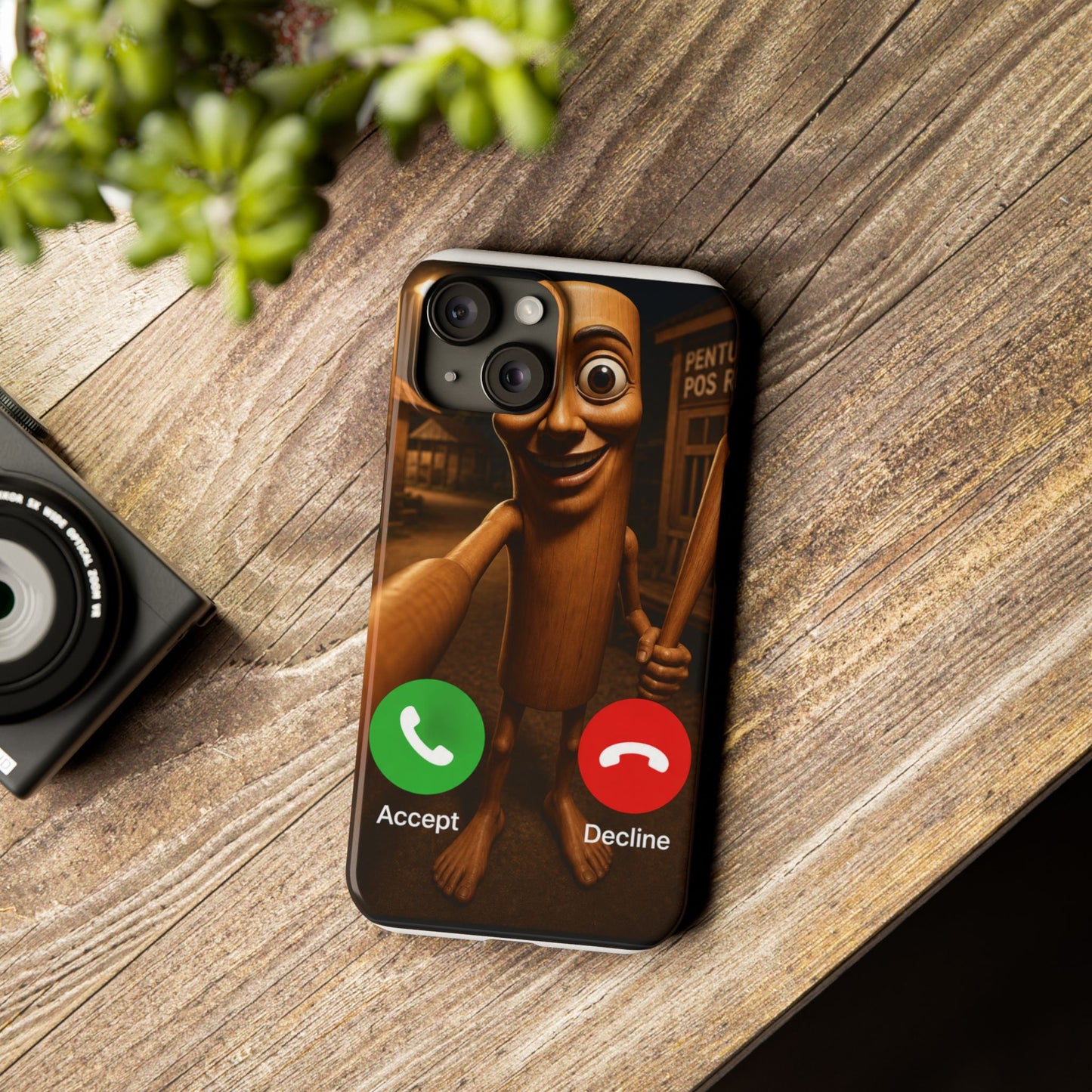Tung Tung Tung Sahur Incoming Call Phone Case | Funny Brain Rot Meme iPhone Case | Italian Brainrot Merch | Gen Z Gift