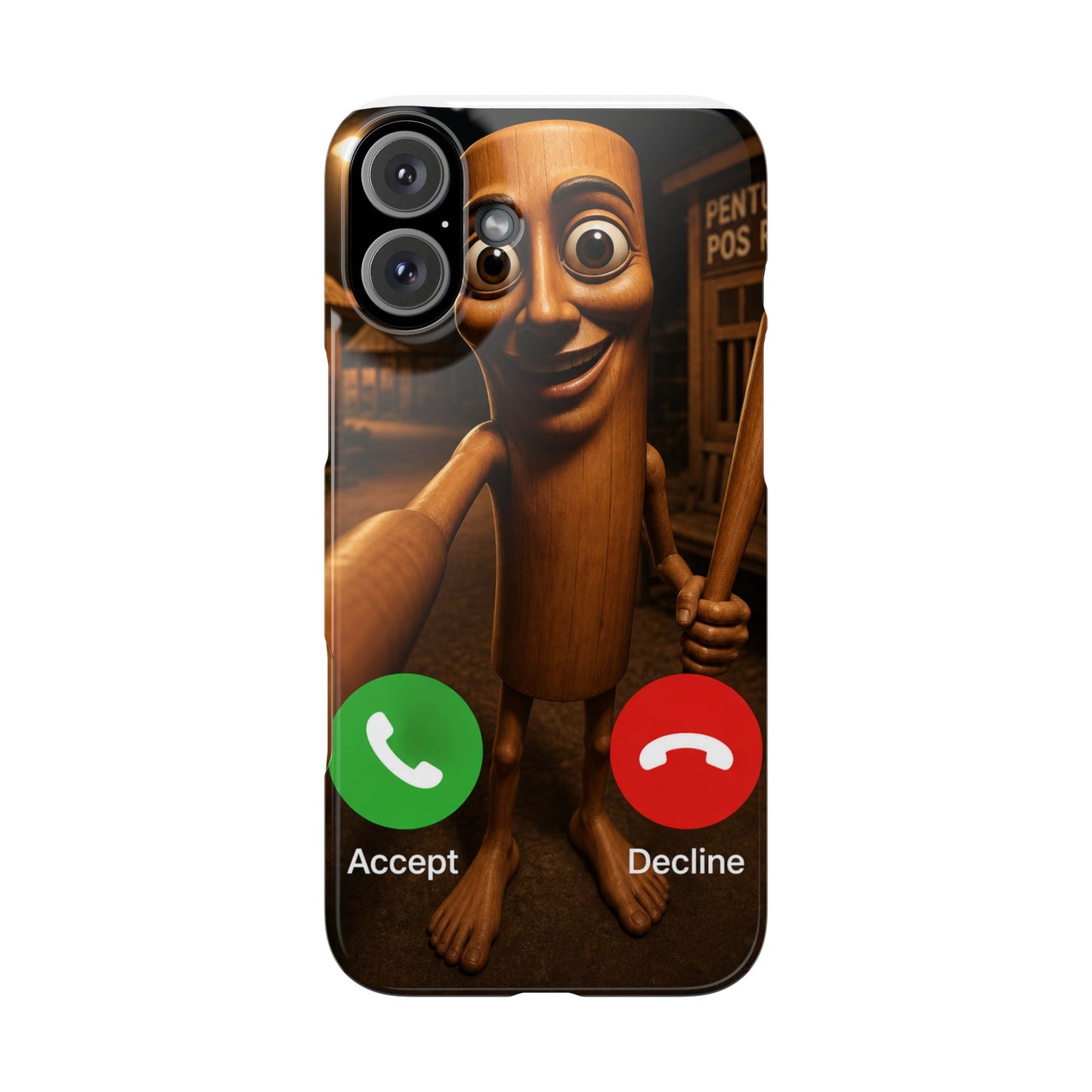 Tung Tung Tung Sahur Incoming Call Phone Case | Funny Brain Rot Meme iPhone Case | Italian Brainrot Merch | Gen Z Gift