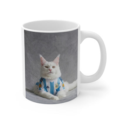 Argentina Football Cat Mug | Funny World Cup 2026 Gift | Soccer Cat Coffee Mug | Argentina Fan Gift | Funny Cat Mug | Football Humor