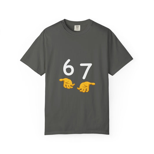 The "Sigma 67" Aura Enhancer Tee 67 Pointing Hands T‑Shirt — Funny Number Graphic Tee