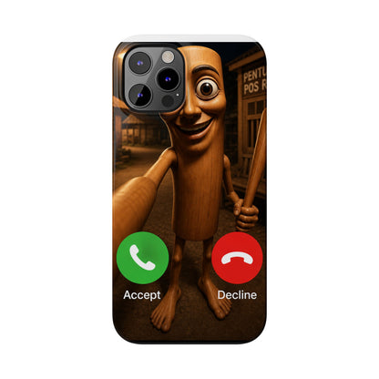 Tung Tung Tung Sahur Incoming Call Phone Case | Funny Brain Rot Meme iPhone Case | Italian Brainrot Merch | Gen Z Gift