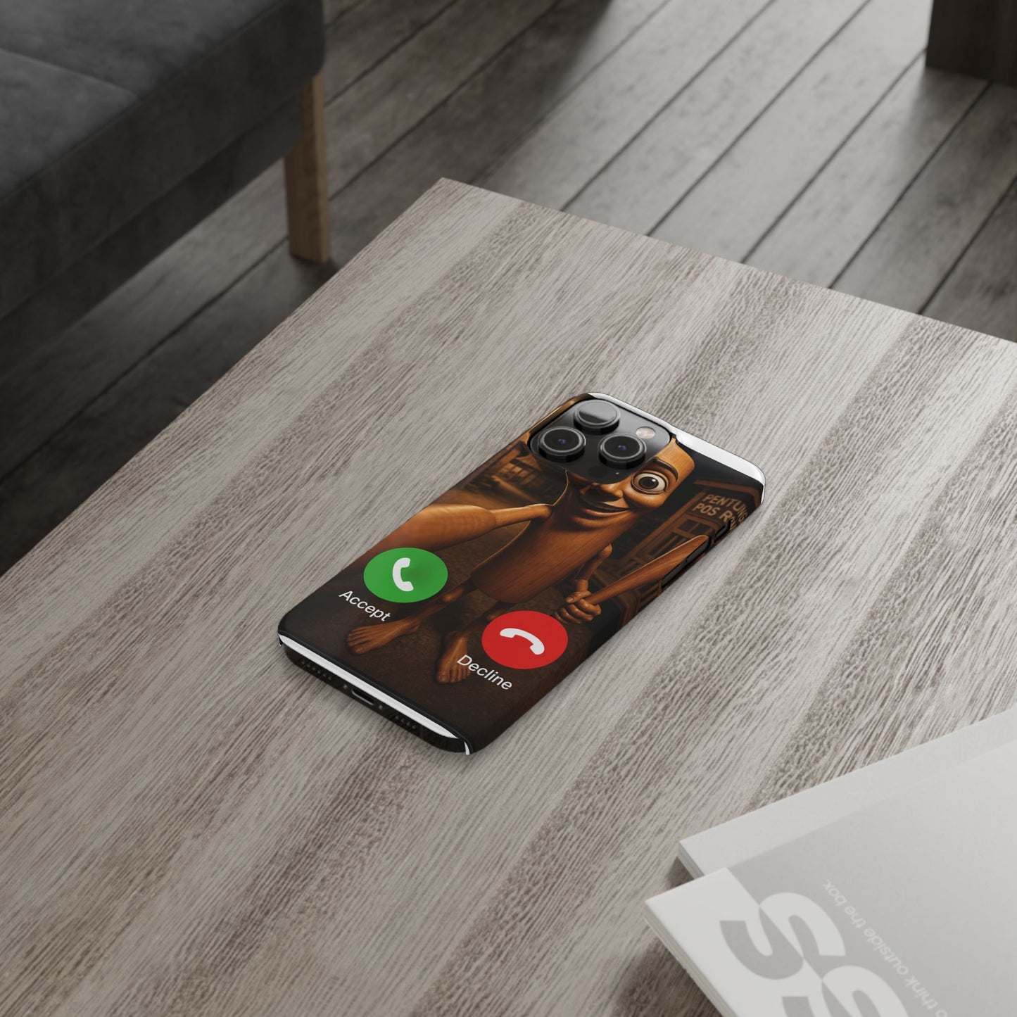 Tung Tung Tung Sahur Incoming Call Phone Case | Funny Brain Rot Meme iPhone Case | Italian Brainrot Merch | Gen Z Gift