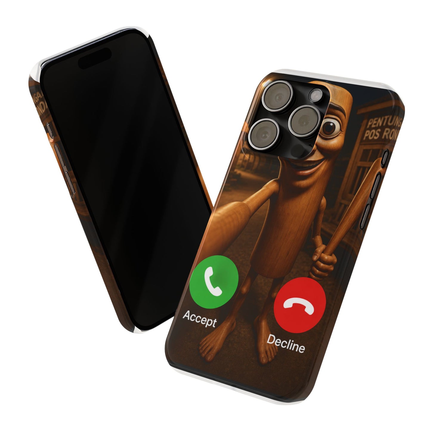 Tung Tung Tung Sahur Incoming Call Phone Case | Funny Brain Rot Meme iPhone Case | Italian Brainrot Merch | Gen Z Gift