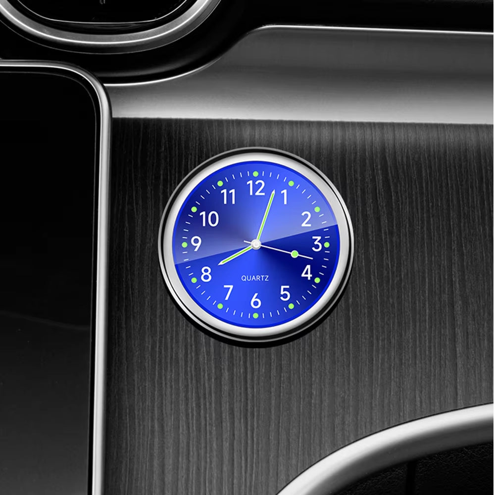 Luminous Mini Car Clock - Stylish Stick-On Digital Watch for Auto Decor (40mm & 43mm)