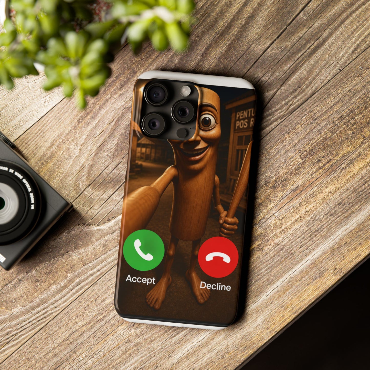 Tung Tung Tung Sahur Incoming Call Phone Case | Funny Brain Rot Meme iPhone Case | Italian Brainrot Merch | Gen Z Gift