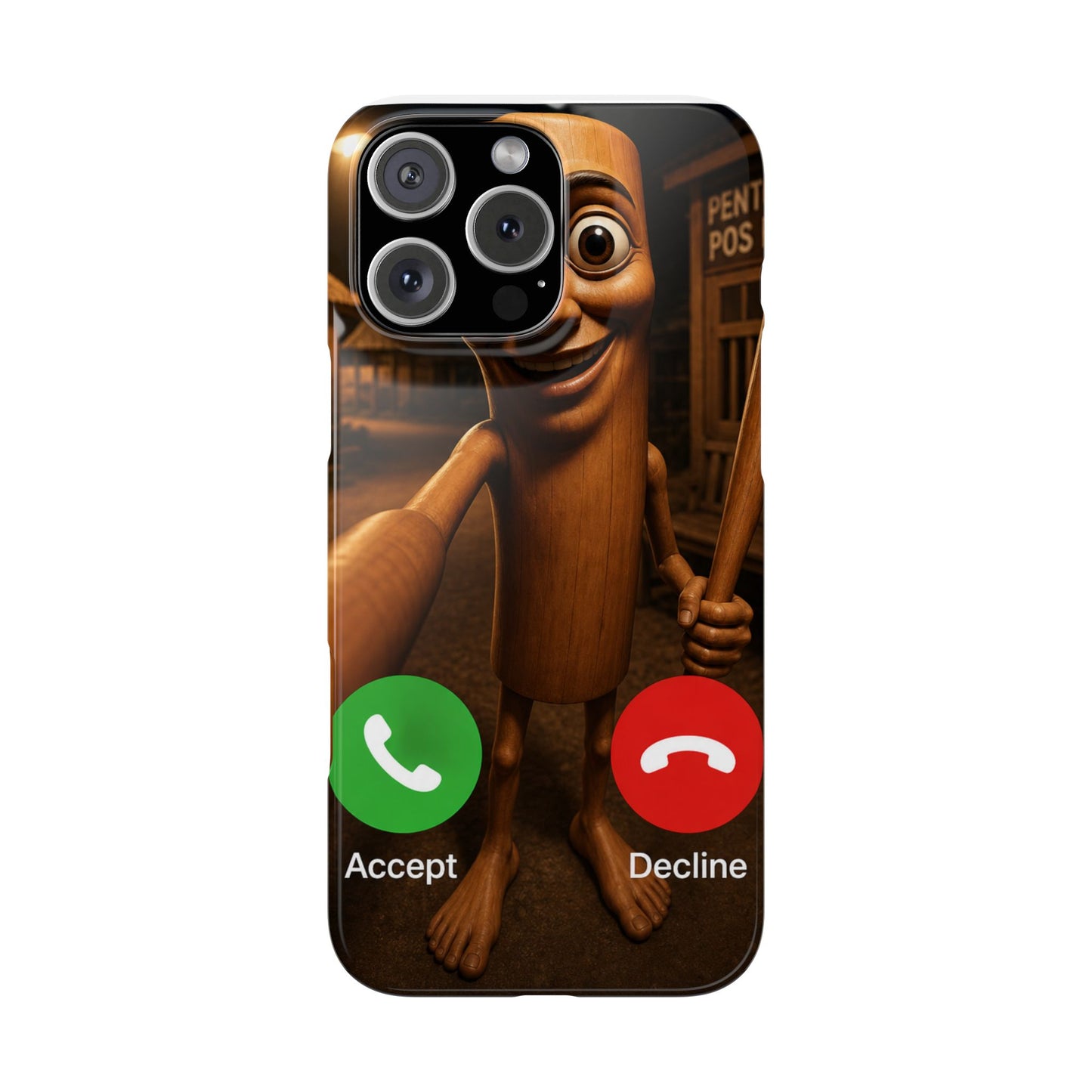 Tung Tung Tung Sahur Incoming Call Phone Case | Funny Brain Rot Meme iPhone Case | Italian Brainrot Merch | Gen Z Gift