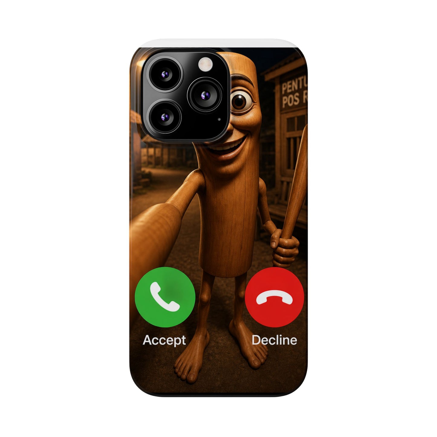 Tung Tung Tung Sahur Incoming Call Phone Case | Funny Brain Rot Meme iPhone Case | Italian Brainrot Merch | Gen Z Gift