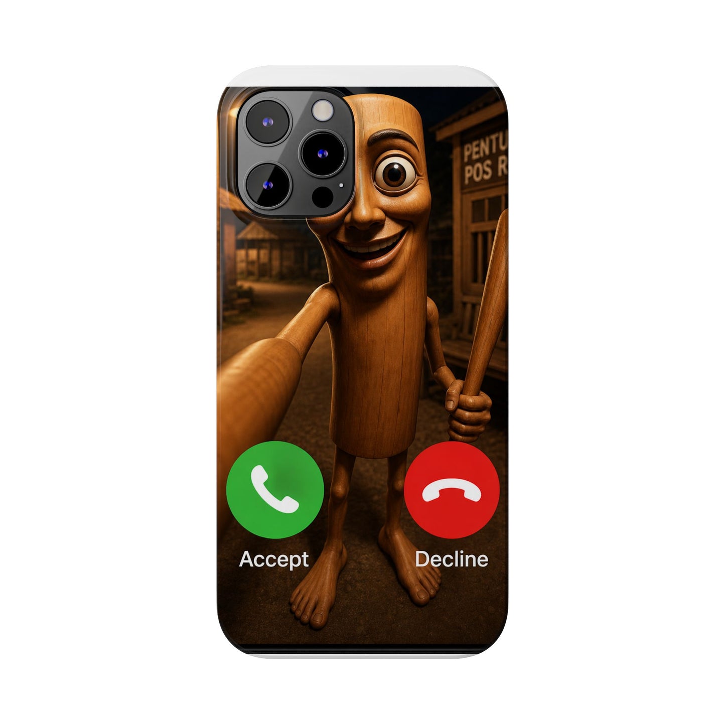 Tung Tung Tung Sahur Incoming Call Phone Case | Funny Brain Rot Meme iPhone Case | Italian Brainrot Merch | Gen Z Gift