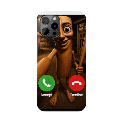 Tung Tung Tung Sahur Incoming Call Phone Case | Funny Brain Rot Meme iPhone Case | Italian Brainrot Merch | Gen Z Gift