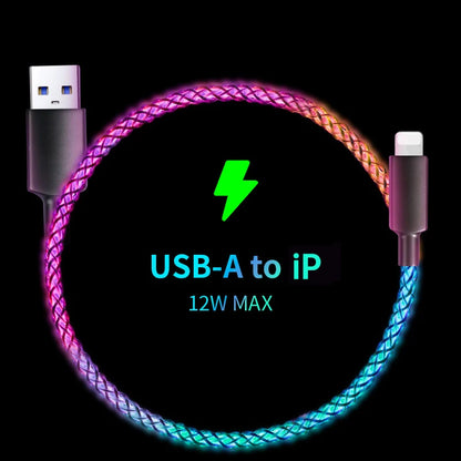 Ultra-Fast 100W RGB Charging Cable with Breathing Light - Compatible with iPhone, Samsung, Huawei, & Xiaomi for 30W Quick Charge!