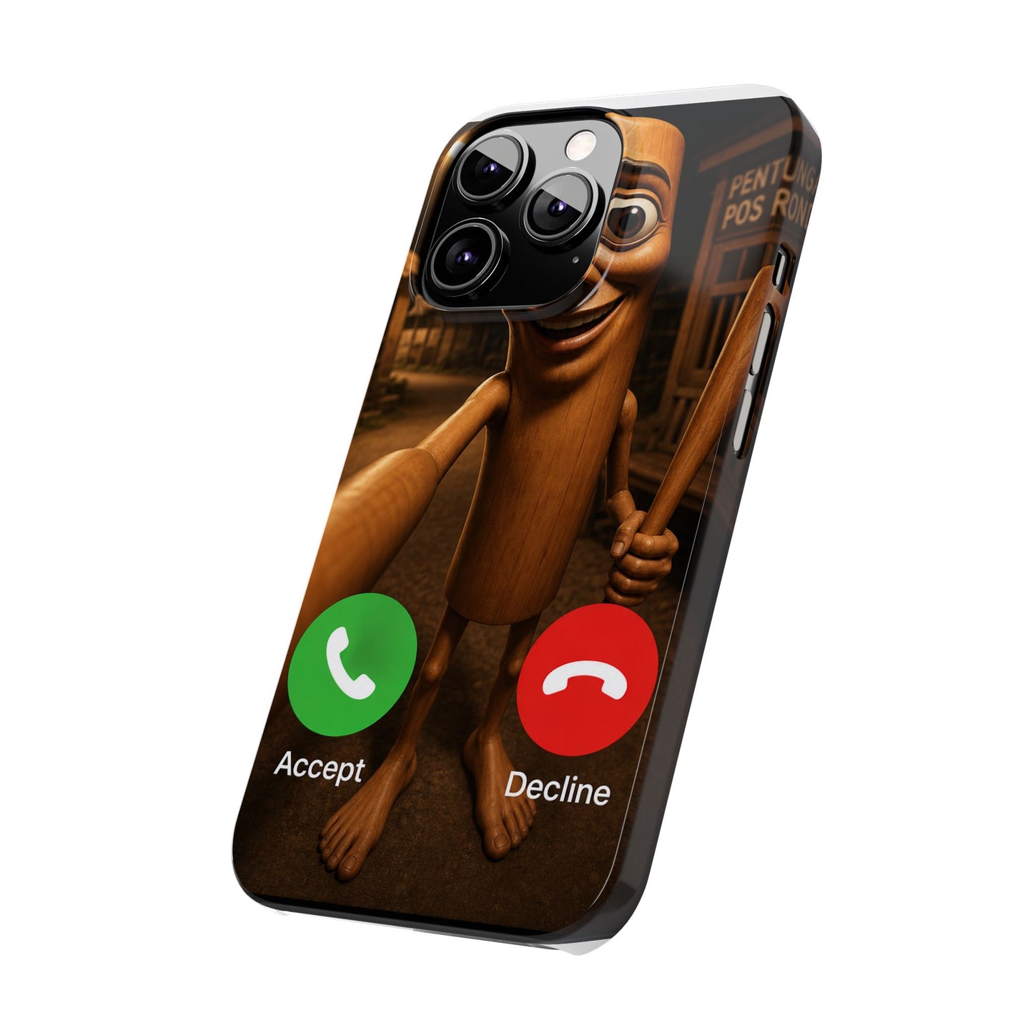 Tung Tung Tung Sahur Incoming Call Phone Case | Funny Brain Rot Meme iPhone Case | Italian Brainrot Merch | Gen Z Gift