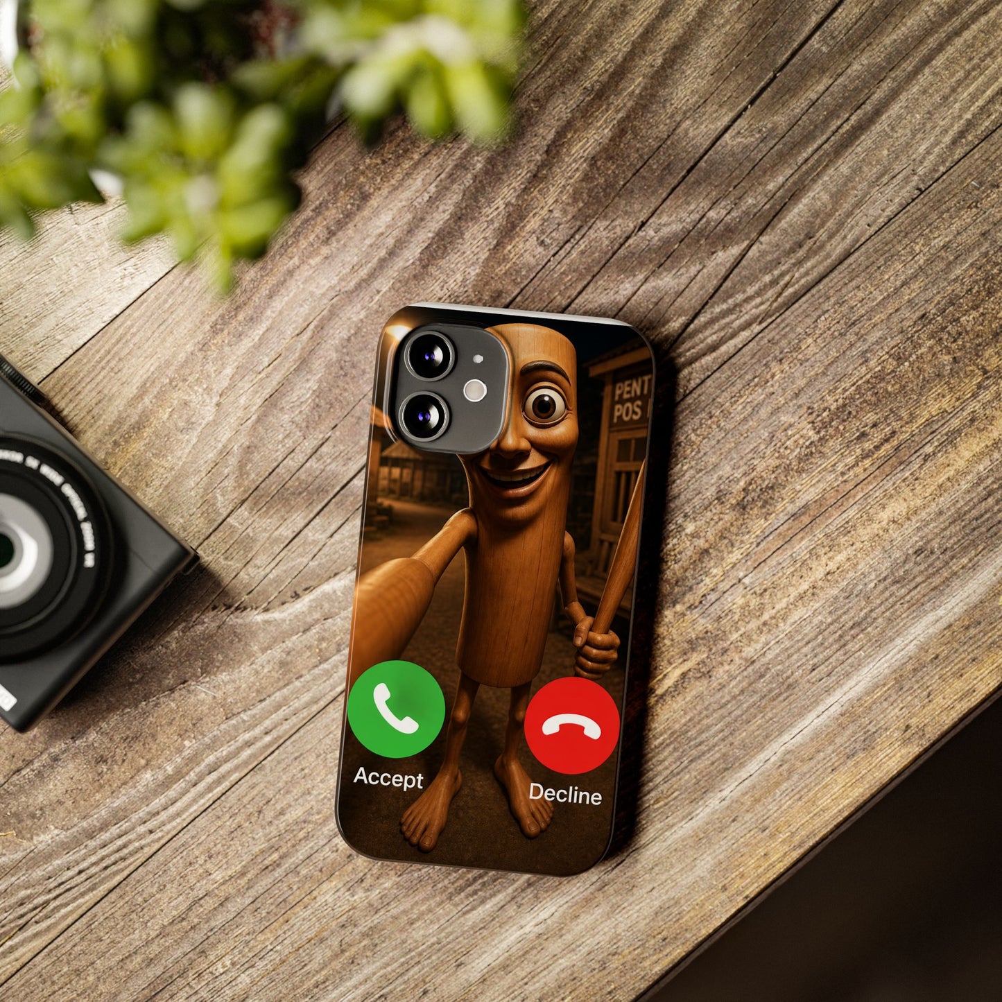 Tung Tung Tung Sahur Incoming Call Phone Case | Funny Brain Rot Meme iPhone Case | Italian Brainrot Merch | Gen Z Gift