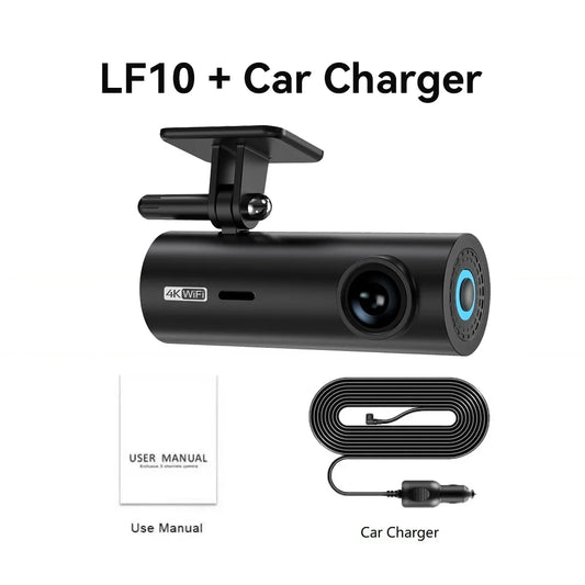 LF10 4K Front Dashcam with Loop Recording & Auto Overwrite - High-Quality Car Video Recorder with Time Overprint Playback