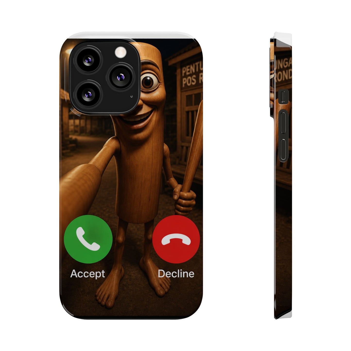 Tung Tung Tung Sahur Incoming Call Phone Case | Funny Brain Rot Meme iPhone Case | Italian Brainrot Merch | Gen Z Gift