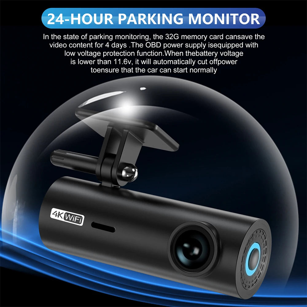 LF10 4K Front Dashcam with Loop Recording & Auto Overwrite - High-Quality Car Video Recorder with Time Overprint Playback