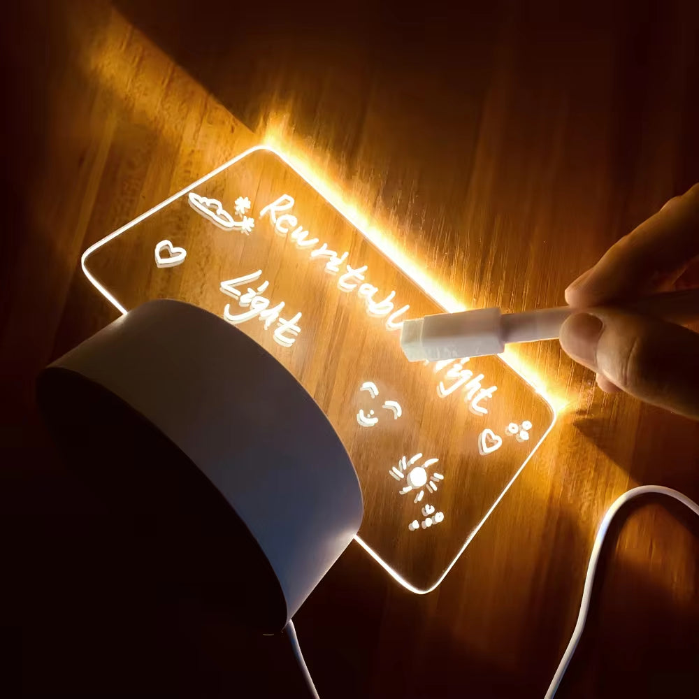 Note Board Creative Led Night Light USB Message Board Holiday Light with Pen Gifts for Children Girlfriend Decoration Night Lamp