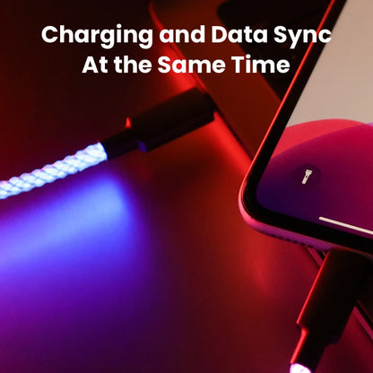 Ultra-Fast 100W RGB Charging Cable with Breathing Light - Compatible with iPhone, Samsung, Huawei, & Xiaomi for 30W Quick Charge!